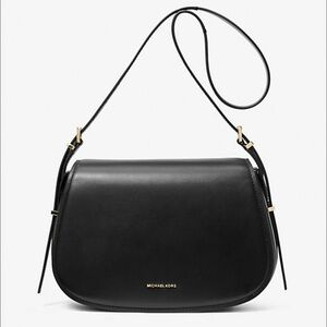 Michael Kors Black Shoulder Bag with Gold Accents